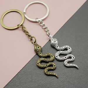 Porte-clés Serpent Texturé en Spirale, Alliage de Zinc Bronze Antique, Accessoire Serpent pour Cadeaux d'Éleveurs de Reptiles - Product Image 1
