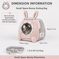 Sac de transport pour animaux Space Bunny avec fenêtre transparente en forme de dôme, porte-bébé et sac à bandoulière pour petaurs et petits animaux, respirant