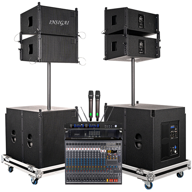 INSIGAI DSP Professional Speaker Sound System Subwoofer Outdoor Concert Stage 10 18 Inch Passive Active Line Array Speakers