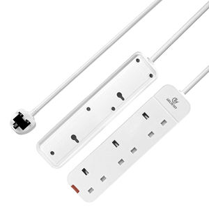 Prise de courant blanche Standard britannique à 3 sorties de 3 mètres, multiprise de protection contre les surtensions, prise d'extension électrique pour bureau - Product Image 2