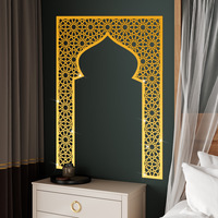 Miroir mural décoratif auto-adhésif en acrylique 3D, design arche, style nordique moderne, doré de luxe, pour décoration intérieure et artistique de fêtes