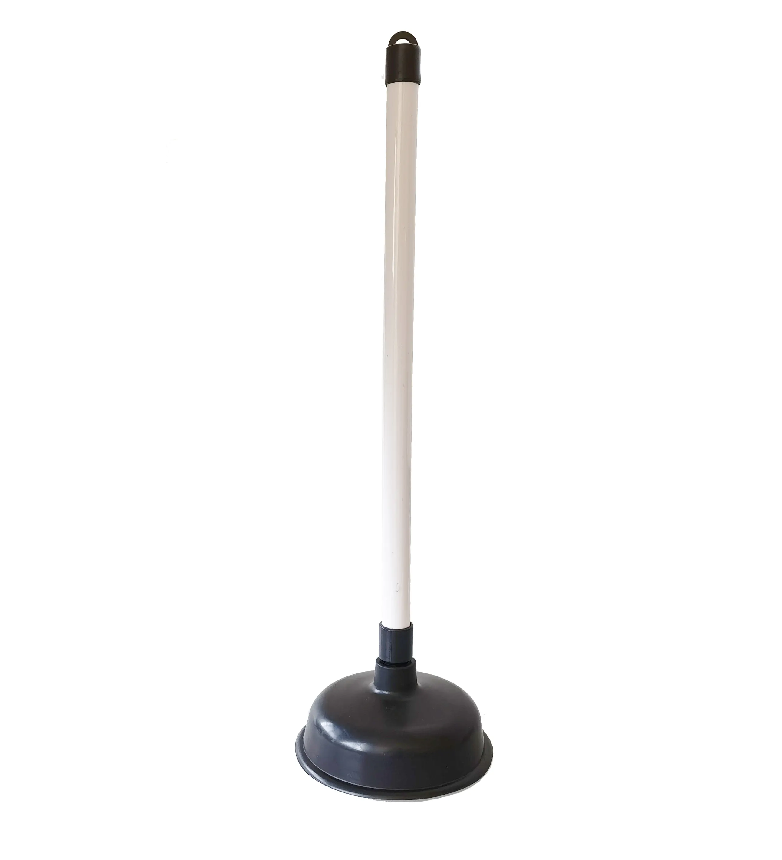 Item NO.2218 Hitam 6 Inci TPR Toilet Plunger dengan Pegangan PVC Putih, Pegangan Plastik Toilet Hisap