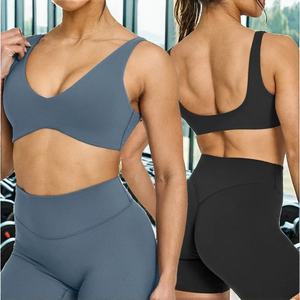 Custom Simple Front Logo Activewear Manufacturers Breathable Yoga High Quality Sportswear Fabric Gym Sports <b>Bra</b> - Product Image 2