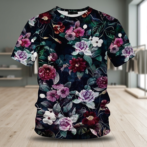 T-shirt en jersey personnalisé pour homme, col rond, manches courtes, séchage rapide, respirant, tricoté, anti-boulochage, écologique, décontracté chic, 3D - Product Image 3