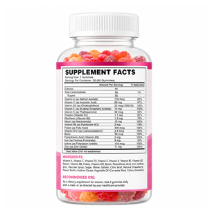 Gommes multivitaminées pour femmes adultes avec biotine, zinc, fer et sélénium-Antioxydant et soutien immunitaire Supplément alimentaire 60 unités - Product Image 4
