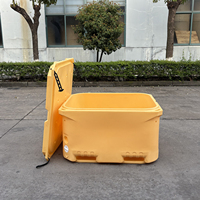 Glacière portable moderne 550L rotomoulée à isolation thermique, avec panneau solaire, pour stockage de glace sèche, construction robuste, logo personnalisé