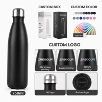 Bouteille d'eau isotherme en acier inoxydable ZREGGUR personnalisée 500 ml 750 ml, double paroi sous vide, forme cola, thermos de sport et de voyage