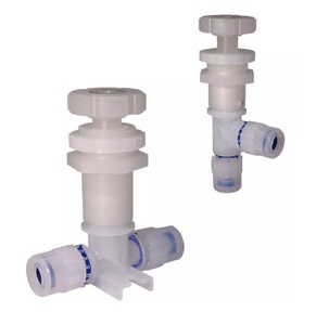 <b>BOWLING</b> PFAV PFA PTFE Isolation On-Off Needle Check Valve Fully Manual T Cross Handle Screwed Thread End NPT BSPT DN15-20 Base - Product Image 5