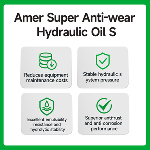Amer High Viscosity High Pressure Heavy Duty Ash Free Anti Wear Hydraulic <strong>Oil</strong> S 32 46 68 100 150 for <strong>Excavator</strong> and Tractor - Product Image 2