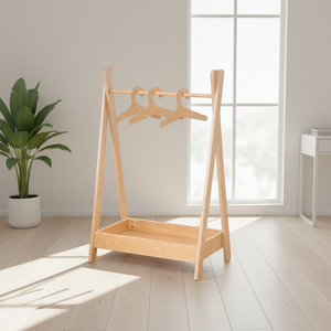 Appendiabiti in bambù personalizzati all'ingrosso con scarpiera e appendiabiti, adatti per pavimenti e camere da letto interne - Product Image 6