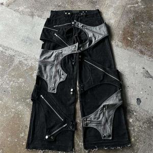 Jeans Hip-hop Personnalisés pour Hommes, Haute Qualité, Tissu Appliqué, Personnalité, Fabrication Lourde, Jeans Cargo - Product Image 5