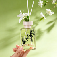 Diffuseur de parfum d'ambiance en verre carré de luxe, diffuseur à bâtonnets longue durée pour la maison, idéal pour la décoration intérieure et les cadeaux