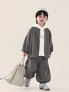 Set Due Pezzi per Bambini Stile Coreano con Motivi Cartoon, Giacca Baseball e <span class=keywords><strong>Pantaloni</strong></span> <span class=keywords><strong>Tuta</strong></span> Primavera-Autunno - Product Image 3