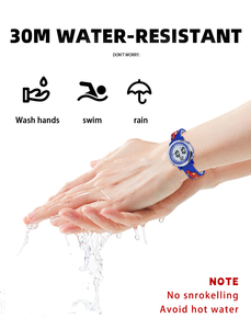Montre numérique de sport LED pour enfants avec alarme résistante à l'eau et chronomètre de conception de dessin animé - Product Image 2