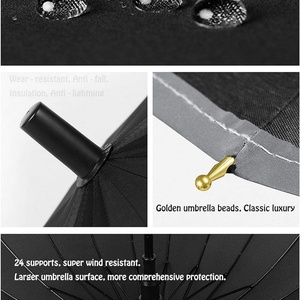 Parapluie pliant semi-automatique de style japonais, 23 pouces, 8 baleines, en bois noir, modèle samouraï, promotionnel, de qualité supérieure, pour la pluie - Product Image 4