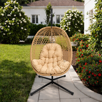 Fauteuil suspendu individuel moderne et minimaliste en acier inoxydable, type nid d'oiseau, sur pied, pour balcon, salon, patio