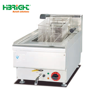 Commercial Kitchen Equipment Stainless Steel 14L*2 Gas-Fueled High Temperature Frying Countertop <b>Fryer</b> 1/2 Tank 1/2 <b>Basket</b> for - Product Image 4