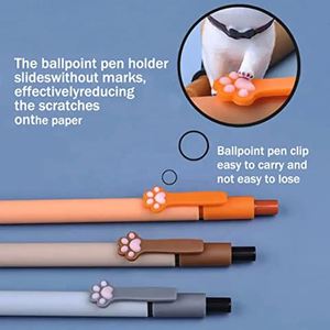 Bolígrafo de Gel con diseño de garra, 0,5mm, tinta de Gel negra, plástico, para amantes de los gatos, papelería Kawaii, suministros escolares y de oficina, 5 uds. - Product Image 4