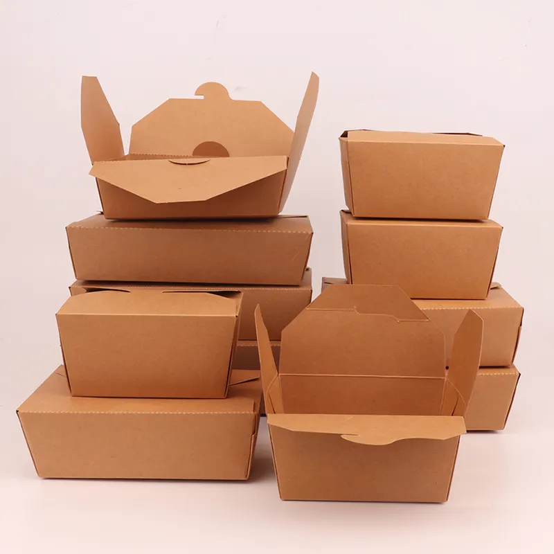 Lancheira de papel descartável para embalagem de fast food, pratos de papel, tigela, embalagens de alimentos biodegradáveis sustentáveis