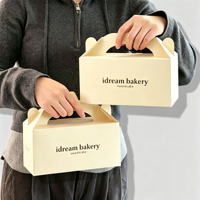 Boîtes à gâteaux blanches haut de gamme pour mariage, étanches et gaufrées, 4 pouces, avec poignée, pour livraison ou cadeau