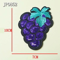 Appliques tendance pour l'été : Série fruits scintillants (raisins, pommes, oranges) pour vêtements, sacs et coques de téléphone DIY