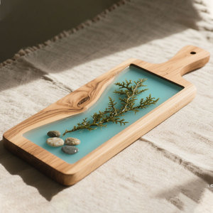 Số lượng lớn 500Pcs thủ công gỗ tre vỏ Đại dương hoa khô nhựa phục vụ charcuterie pho mát thớt cắt khối - Product Image 3