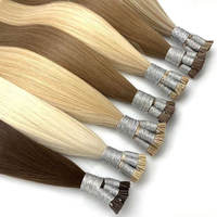 Extensions de cheveux humains brésiliens 100% Remy vierges blondes à double trame, extensions I-Tip en gros