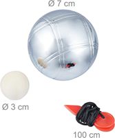 Ensemble de mini-bocce/pétanque en métal 6/8 boules avec sac noir - Diamètre unique de 72 mm