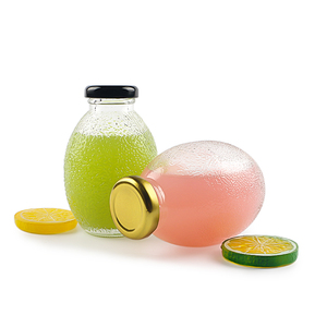 Mignon Spécial 250ml Ovale <span class=keywords><strong>Orange</strong></span> Peel Grenade Forme Boisson Bouteille En Verre Avec Bouchon En Métal Cold Brew Thé Café Jus Frais - Product Image 2