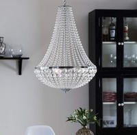 Lámpara Colgante de Metal Plateado y Dorado con Cristales para Techo, Decoración de Fondo para Bodas, Fiestas y Escenarios, Creación de Atmósfera