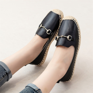 <span class=keywords><strong>Alpargatas</strong></span> de cuero premium para <span class=keywords><strong>mujer</strong></span>, sin cordones, con suela de yute natural tejida, mocasines antideslizantes con plataforma, zapatos para caminar y desplazarse. - Product Image 6
