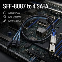 Cable Divisor Mini SAS SFF-8088 a 4 SATA de 6Gbps para Almacenamiento en Centros de Datos, 26 Pines y 7 Pines, para Sistemas RAID y Estaciones de Trabajo