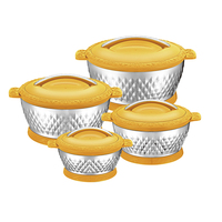 Ensemble de casseroles isothermes en acier inoxydable de style africain et indien, avec couvercles en ABS, pour garder les aliments au chaud