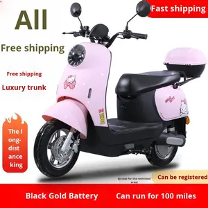 Sepeda Motor Listrik Skuter Roda Dua Cross-border Small Golden Turtle Bertenaga Baterai Rem Cakram Kecepatan Maksimum 25km/jam Mampu Menanjak Bukit - Product Image 5