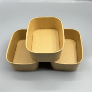 Waterproof Disposable Kraft <b>Paper</b> <b>Bowl</b> OEM Custom Logo Printing For Takeaway Restaurant Food Container - Product Image 1