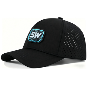 Gorra de Béisbol Deportiva Personalizada de 6 Paneles con Orificios Láser Transpirables para Hombre, Gorra de Golf Informal con Malla Hueca y Logotipo de PVC en 3D - Product Image 1
