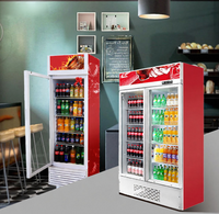 Réfrigérateur commercial d'occasion pour boissons avec porte vitrée, idéal pour les jus