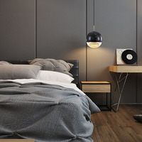 Post-moderne de luxe chambre lampe de chevet personnalité créative simple table à manger en marbre petit lustre