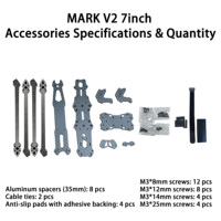 Châssis de drone FPV longue portée en fibre de carbone Mark V2 7 pouces, empattement 232 mm, bras 7 mm, 3K T300, kit de course durable et léger