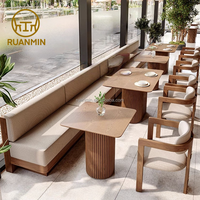 Ensemble de mobilier de restaurant en bois haut de gamme, restaurant, hôtel et café, mobilier commercial de luxe durable, blanc, design unique