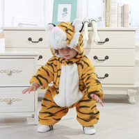 TONWHAR Grosir Baju Bayi Musim Dingin Desain Harimau Tebal Lucu, Setelan Merangkak untuk Balita