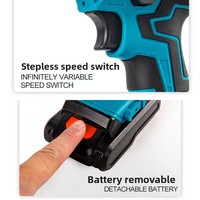 Perceuse à percussion multifonction rechargeable sans fil à batterie lithium-ion pour le commerce extérieur, avec tournevis et fonction réversible