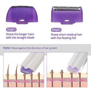 Afeitadora Eléctrica USB para Mujer 2 en 1 con Cabezales Intercambiables de Lámina y Recortadora, Suave, Delicada y Compacta, Recargable - Product Image 5