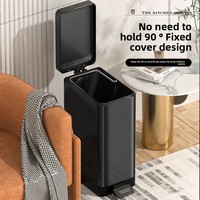 Poubelle en acier inoxydable pour cuisine, poubelle à pédale, design fin pour le tri des déchets à domicile, corps en métal durable, grande capacité