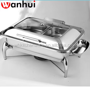 2/3 Hydraulic Induction Chafing <b>Dish</b> <b>with</b> <b>Glass</b> <b>Lid</b> - Product Image 5