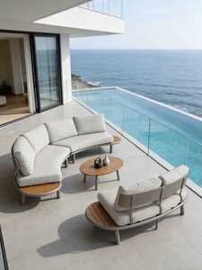 <span class=keywords><strong>Set</strong></span> di Divani <span class=keywords><strong>da</strong></span> Esterno <span class=keywords><strong>in</strong></span> Alluminio di Lusso Moderno con Tavolino, Arredamento Direttamente dalla Fabbrica per <span class=keywords><strong>Giardino</strong></span>, Balcone <span class=keywords><strong>e</strong></span> Resort - Product Image 4