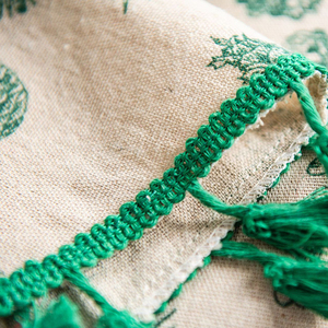 Tovaglia rotonda di lino con Design rustico Jacquard riutilizzabile naturale tessuto di tessuto per banchetti di festa di nozze - Product Image 2