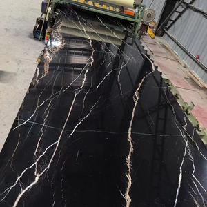 Marmo Nero Naturale Francese Lucidato con Venature Bianche, Nero Marquina Book Match per Rivestimenti Murali - Product Image 1