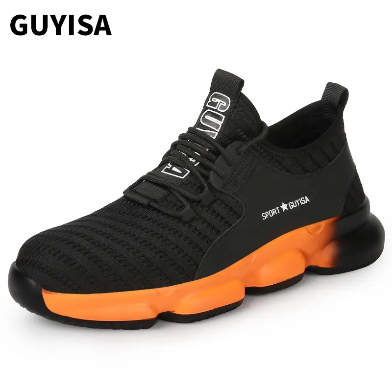 GUYISA fashion safety shoes Lightweight Steel Toe safety boots men's casual safety shoes for men