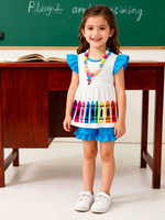 Ensemble de vêtements pour bébé fille de haute qualité à prix avantageux, imprimé baseball, 2 pièces, manches perlées, shorts, tenues pour enfants